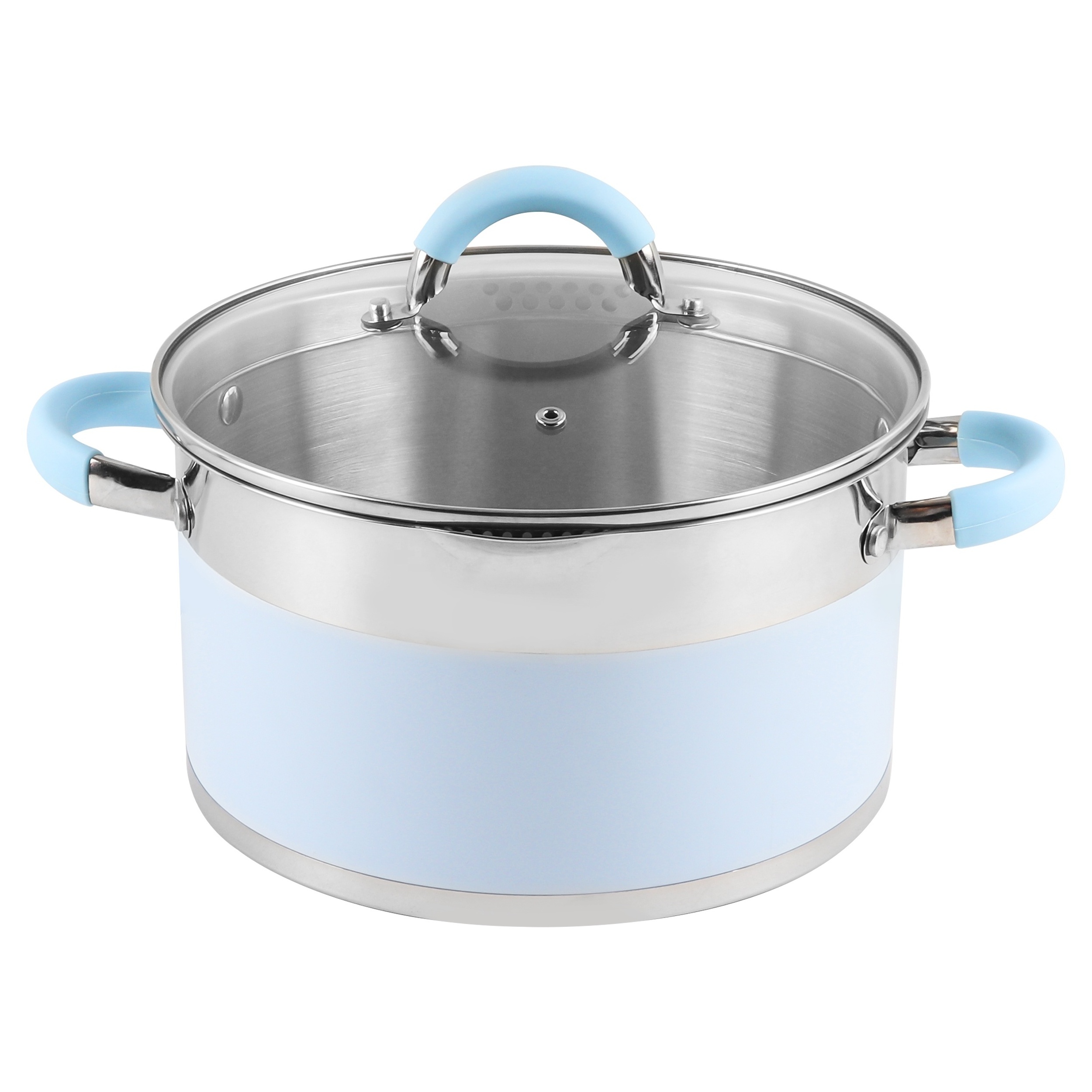 home and kitchen 2023 Ware 6 -12pcs Stainless Steel colorful Capsulated Cooking Pots And Pans blue Cookware Sets