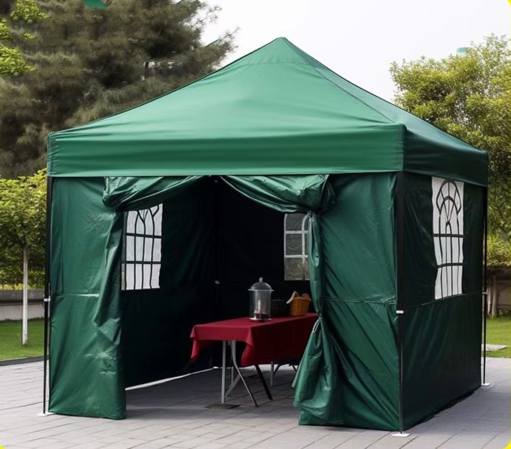 Qihong High Quality 3x3 tent Custom Painting Ez Up Canopy Outdoor Folding Pop Tent Marked Hexagonal Steel Tube Frame Pop Tent