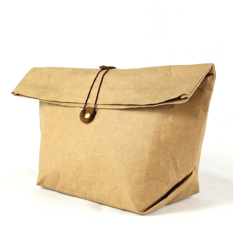 Custom Foil Lined Biodegradable Waterproof Washable Insulated Tyvek Kraft Paper Dupont Thermal Lunch Cooler Bag