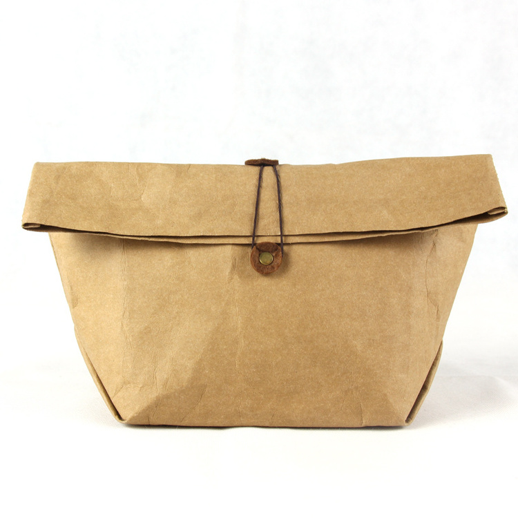 Custom Foil Lined Biodegradable Waterproof Washable Insulated Tyvek Kraft Paper Dupont Thermal Lunch Cooler Bag