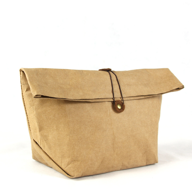 Custom Foil Lined Biodegradable Waterproof Washable Insulated Tyvek Kraft Paper Dupont Thermal Lunch Cooler Bag