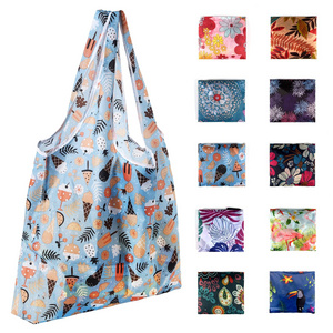 Custom Reusable RPET Polyester Large Women Tote Bag Eco-Friendly Supermarket Shopping Pouch Portable Recycled Shopping Bag