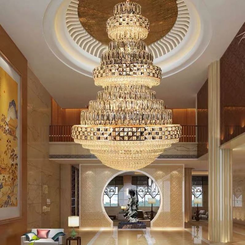 New arriving modern elegant large luxury crystal chandelier cylinder pendant light custom pendants