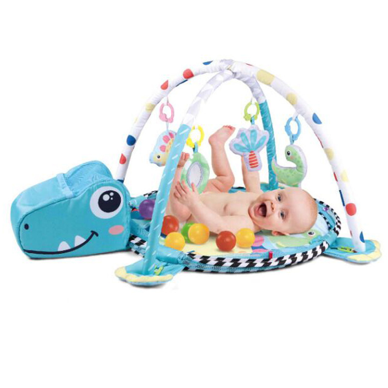 New arrival creative interesting dinosaur activity gym fitness rack ball pit pool ocean balls baby play mats toys for kids