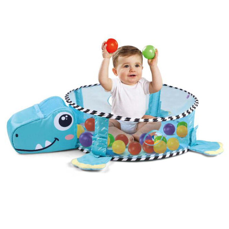 New arrival creative interesting dinosaur activity gym fitness rack ball pit pool ocean balls baby play mats toys for kids