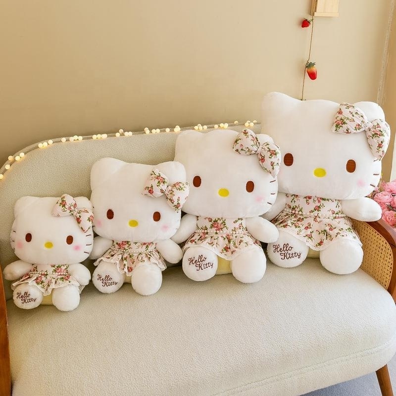 Good Quality Flower Skirt Hello Cat Kitty Plush Dolls Famous Anime Cartoon Plush Toys for Girls