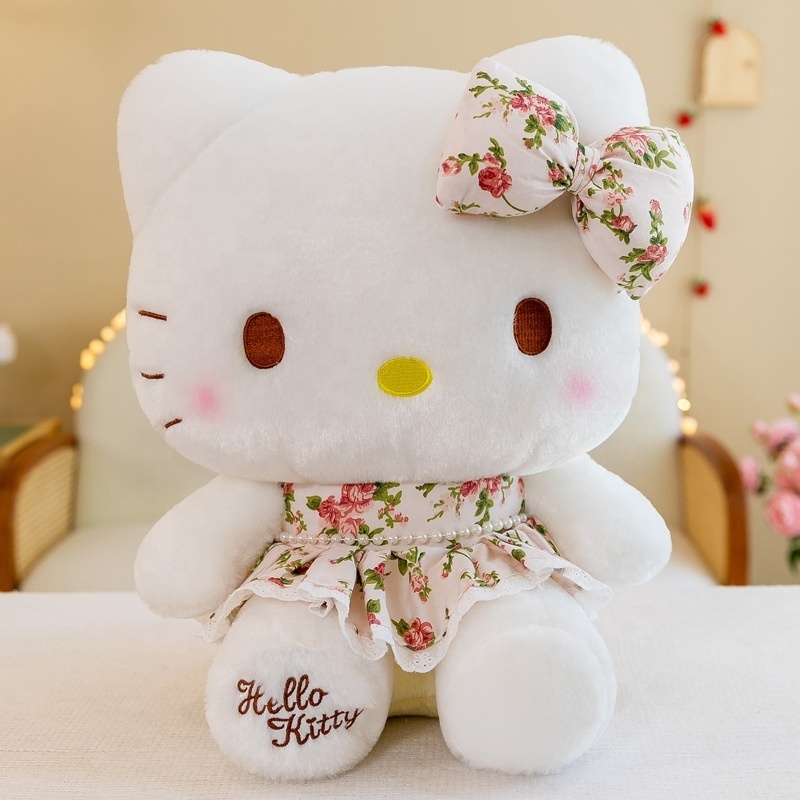 Good Quality Flower Skirt Hello Cat Kitty Plush Dolls Famous Anime Cartoon Plush Toys for Girls