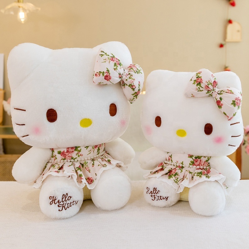 Good Quality Flower Skirt Hello Cat Kitty Plush Dolls Famous Anime Cartoon Plush Toys for Girls