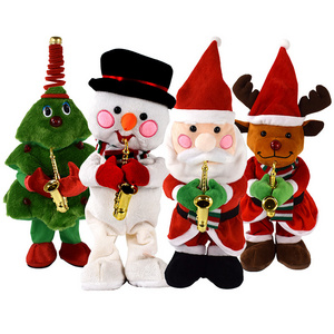 Best Selling Electric Christmas Gifts Repeat Talking Dancing Singing Tree Snowman Reindeer Santa Plush Toys