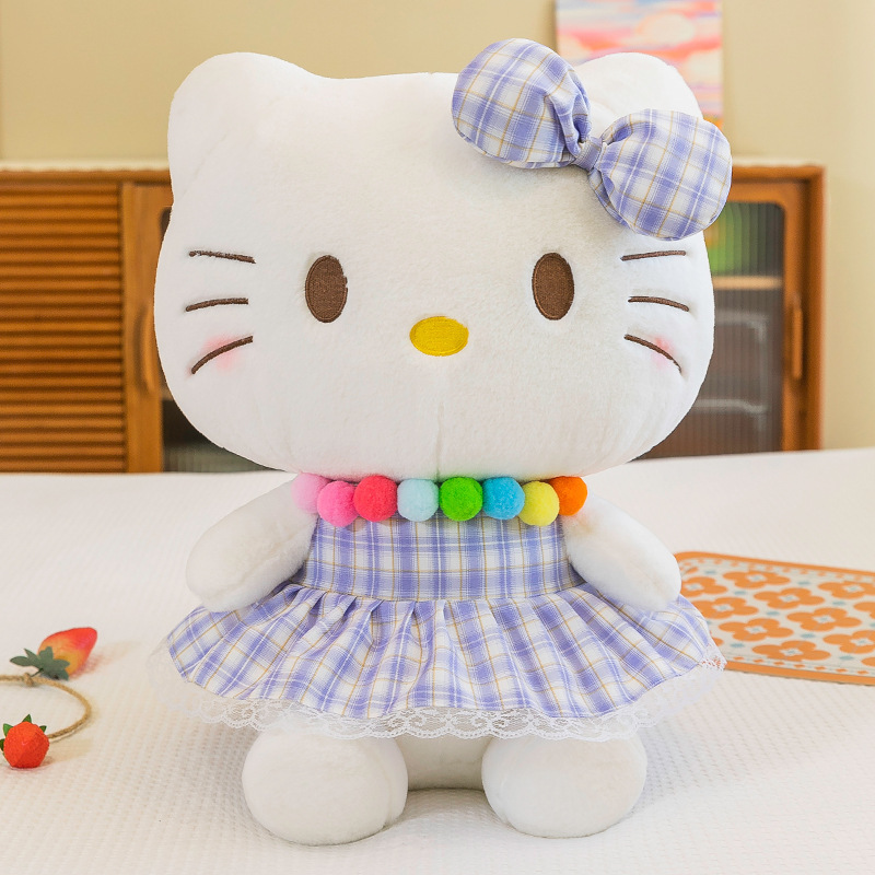 Lovely Soft Blue Purple Pink Skirt Cartoon Cat Hello KT Kitty Plush Toys Gifts for Girls