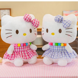 Lovely Soft Blue Purple Pink Skirt Cartoon Cat Hello KT Kitty Plush Toys Gifts for Girls