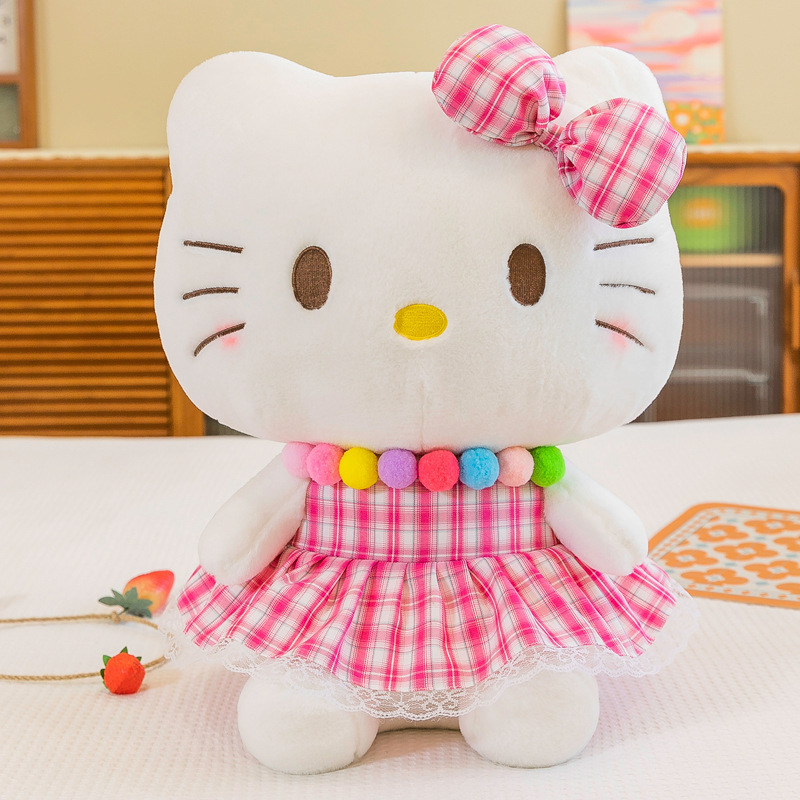 Lovely Soft Blue Purple Pink Skirt Cartoon Cat Hello KT Kitty Plush Toys Gifts for Girls