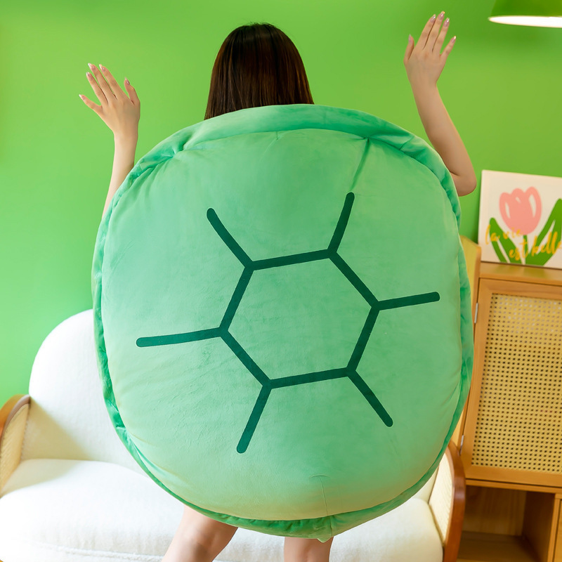 Funny Soft Giant Floor Bed Sofa Stuffed Animal Shaped Pillows Wearable Plush Turtle Shell Toys