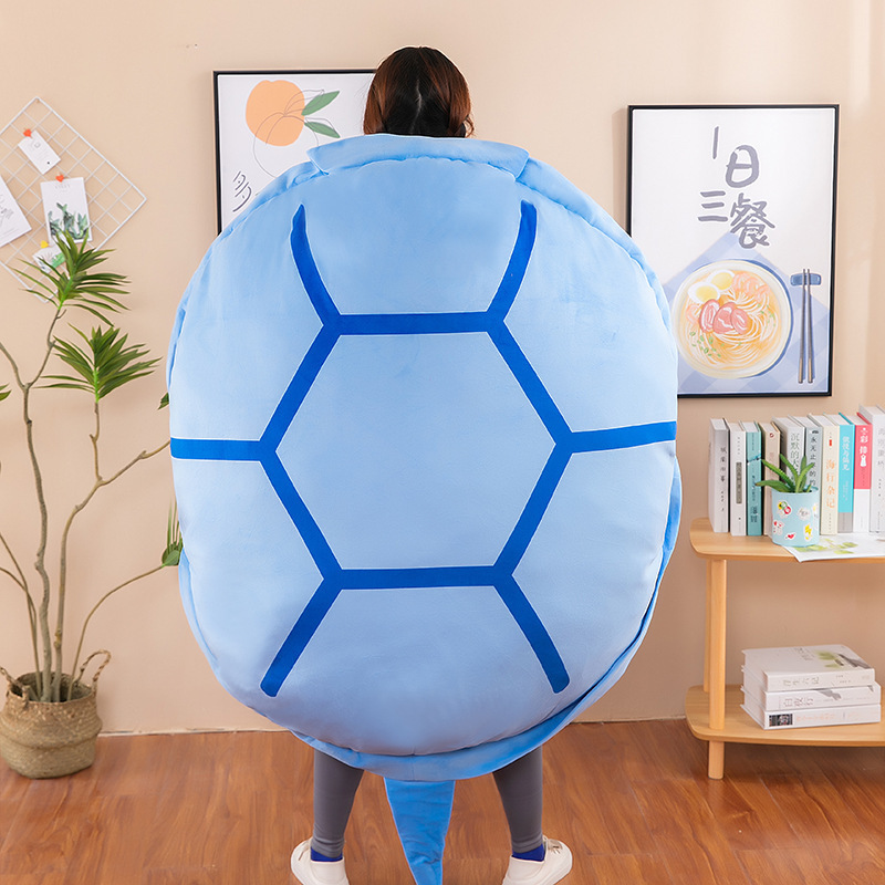 Funny Soft Giant Floor Bed Sofa Stuffed Animal Shaped Pillows Wearable Plush Turtle Shell Toys