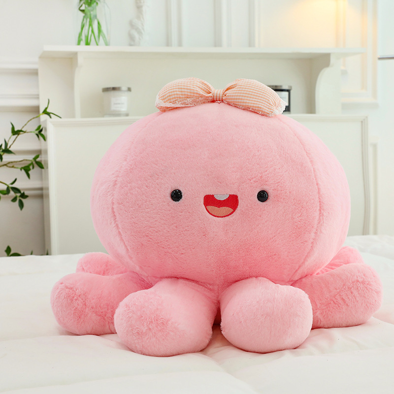 Fluffy Cute Plushies Cartoon Sea Ocean Animals Soft Toys Decorations Gifts Pink Plush Octopus Pillows for Girls