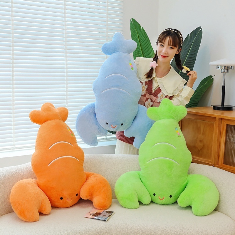 Simulation Blue Green Orange Big Fat Plushies Ocean Sea Animal Stuffed Toys Plush Lobster Pillows