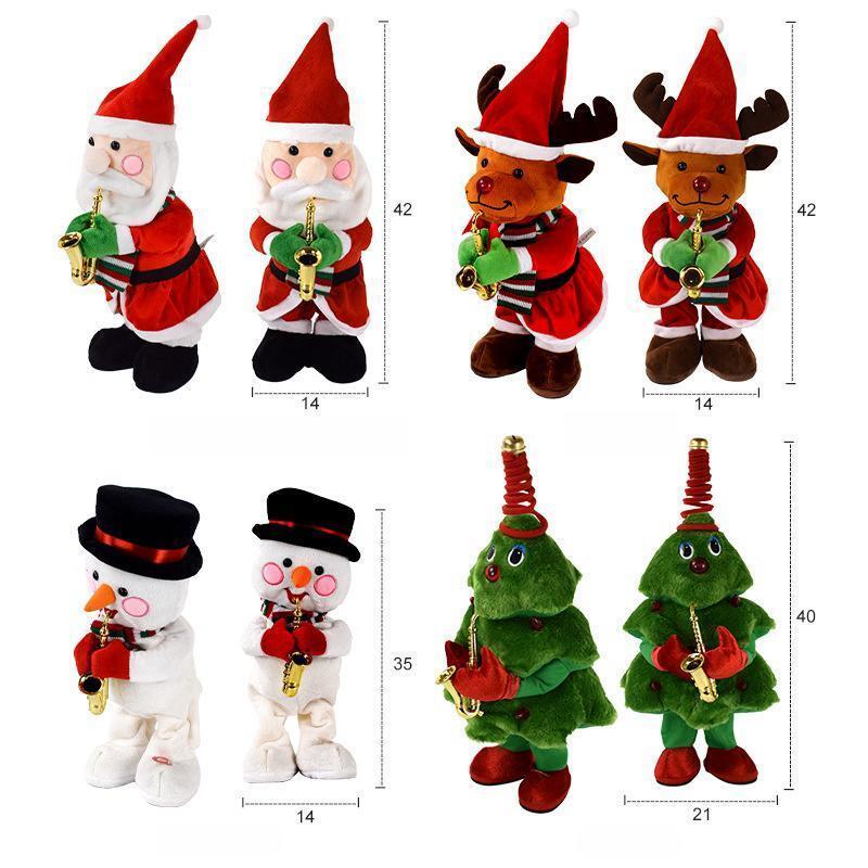 Best Selling Electric Christmas Gifts Repeat Talking Dancing Singing Tree Snowman Reindeer Santa Plush Toys