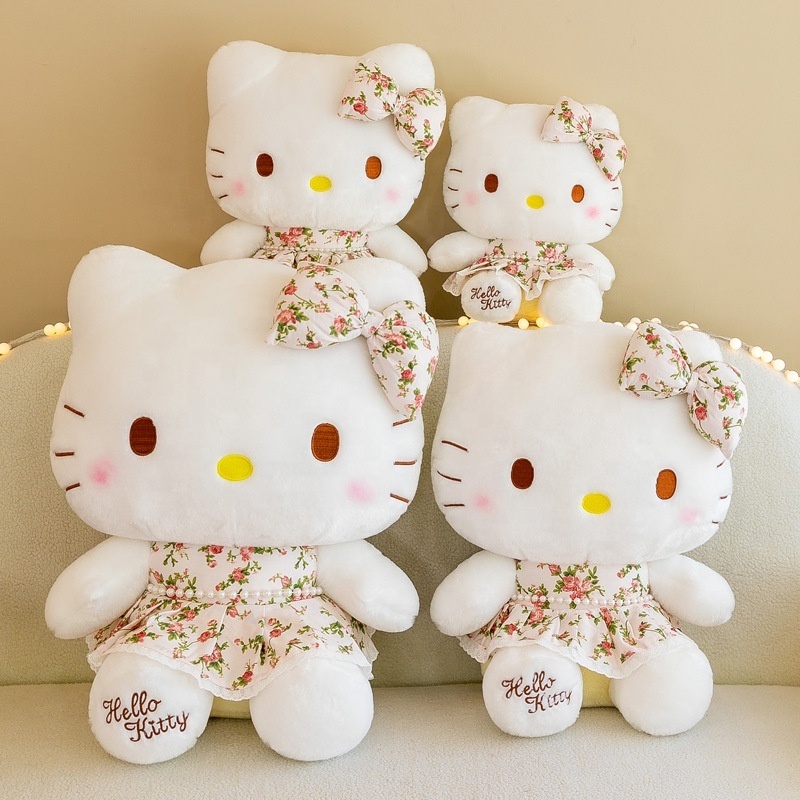 Good Quality Flower Skirt Hello Cat Kitty Plush Dolls Famous Anime Cartoon Plush Toys for Girls