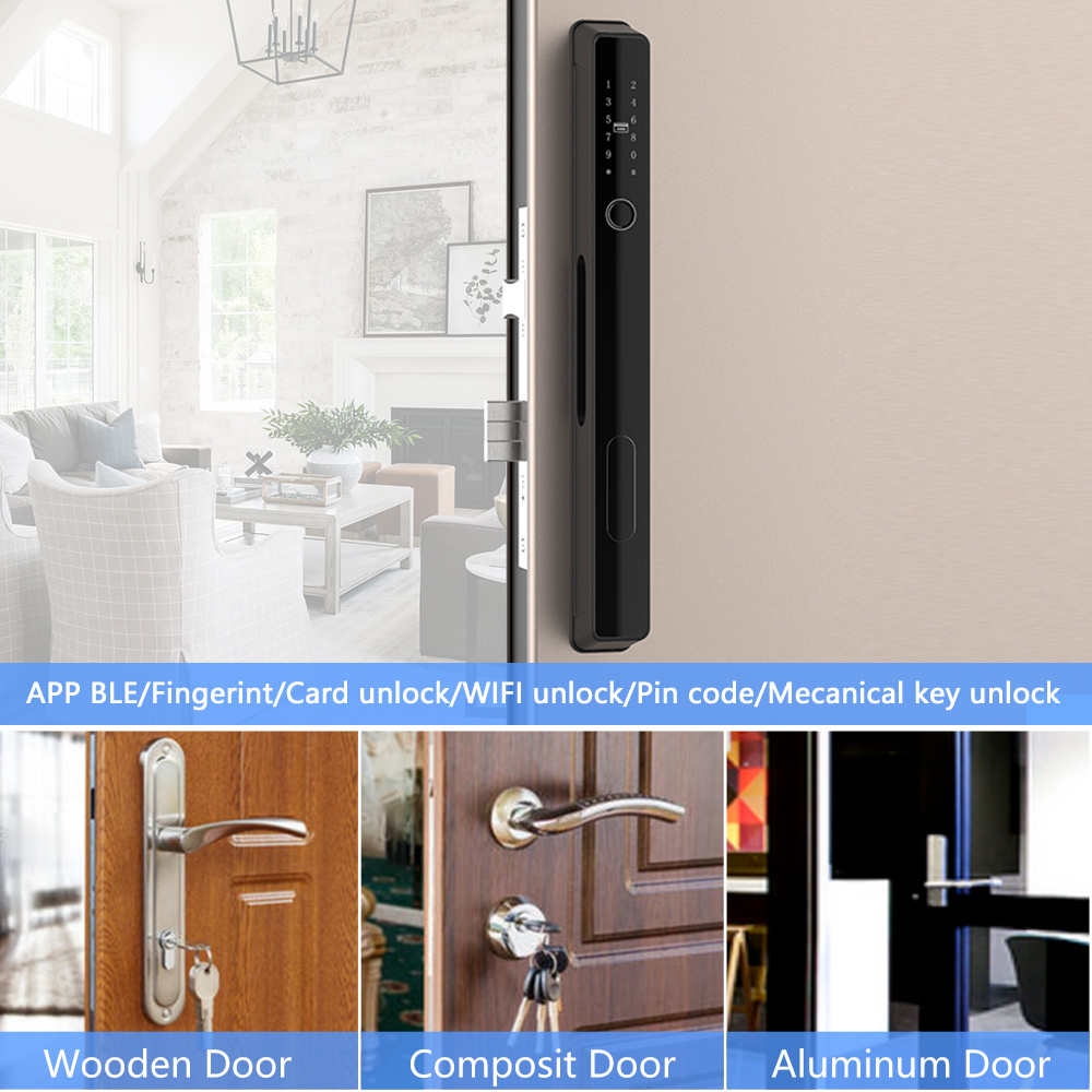 Goodum Security Digital Keyless Gate TTlock Wifi Smart Home Door Locks Tuya App Automatically Fingerprint Door Lock