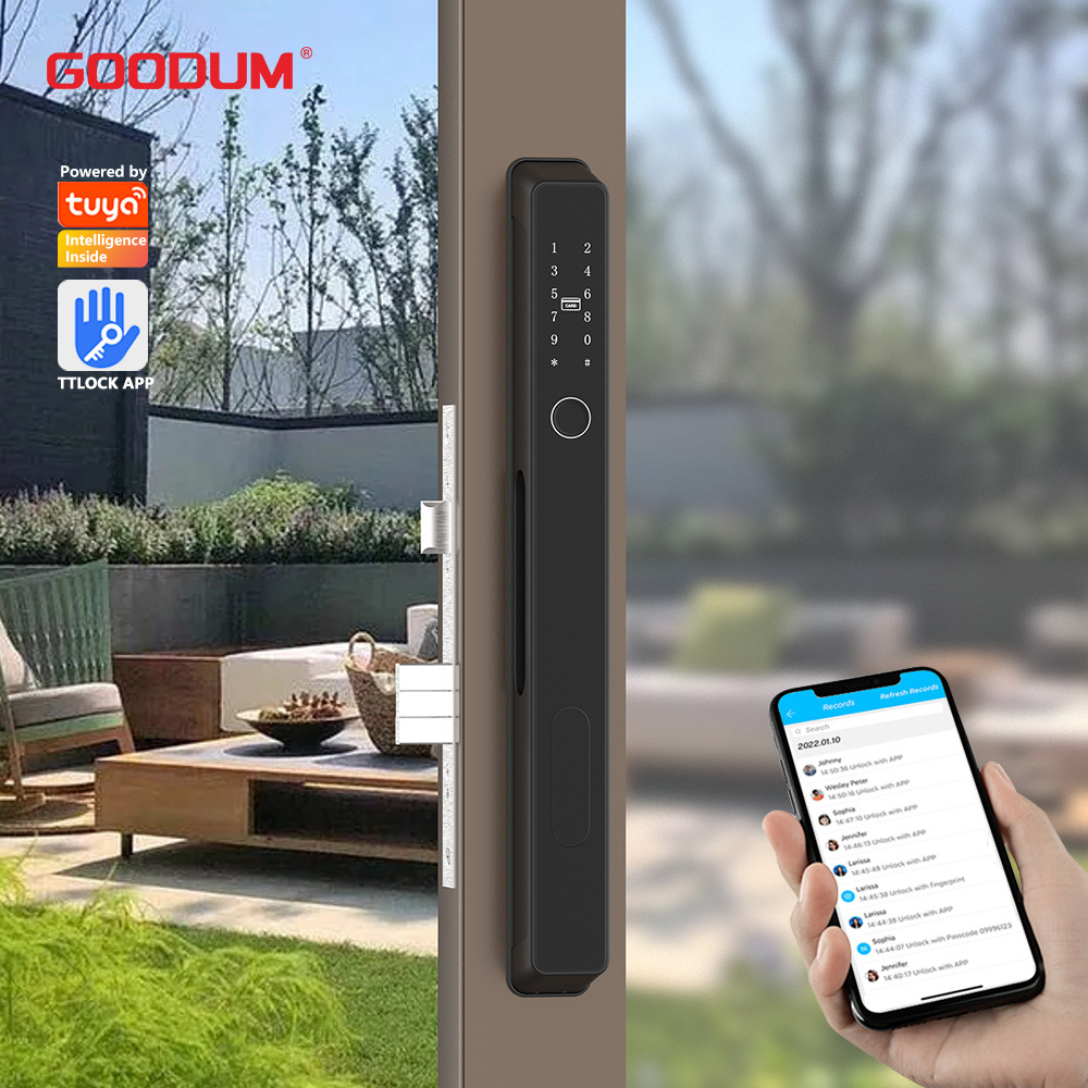 Goodum Security Digital Keyless Gate TTlock Wifi Smart Home Door Locks Tuya App Automatically Fingerprint Door Lock