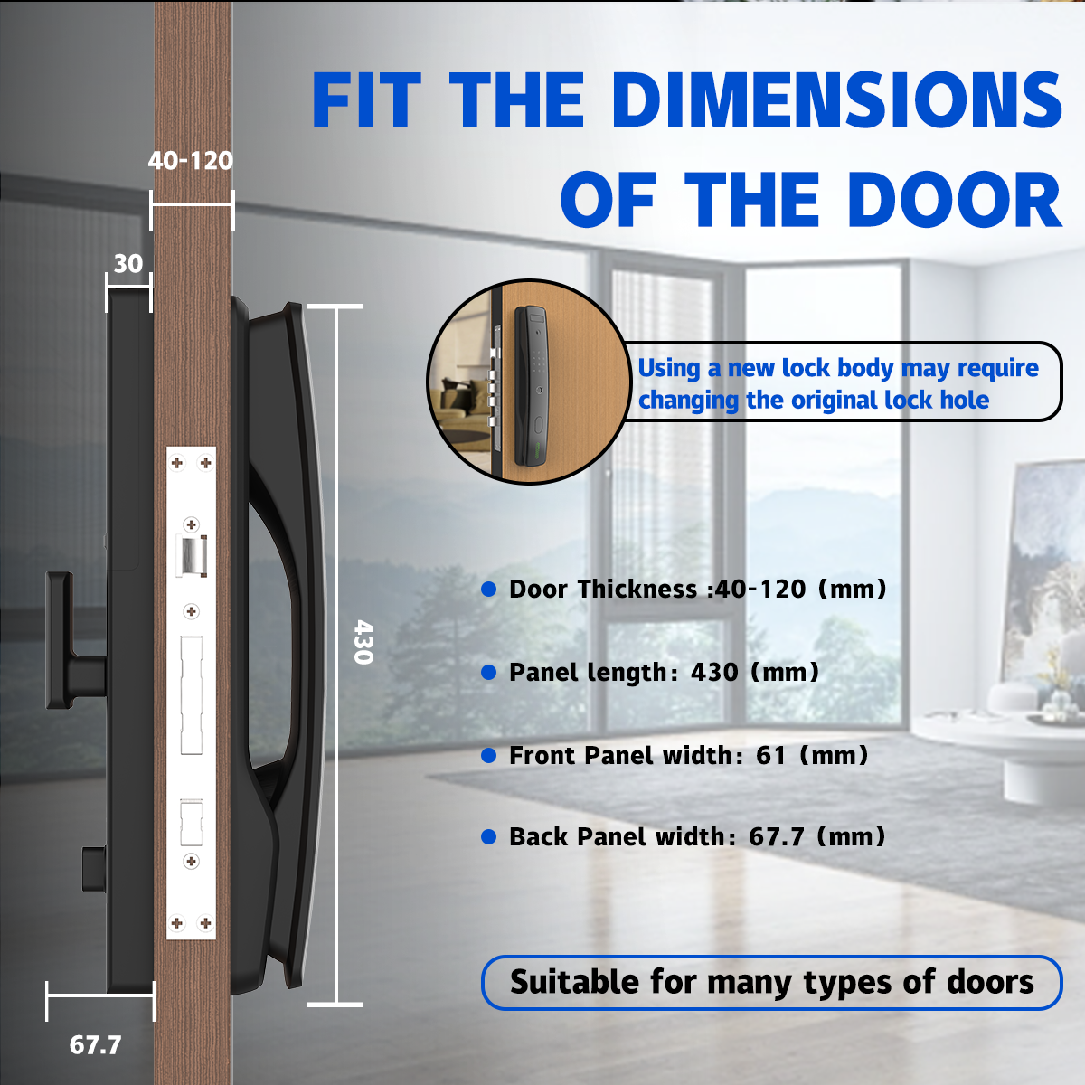 Goodum electronic digital tuya smart lock fingerprint face recognition homekit with  mobile app wifi and camera card