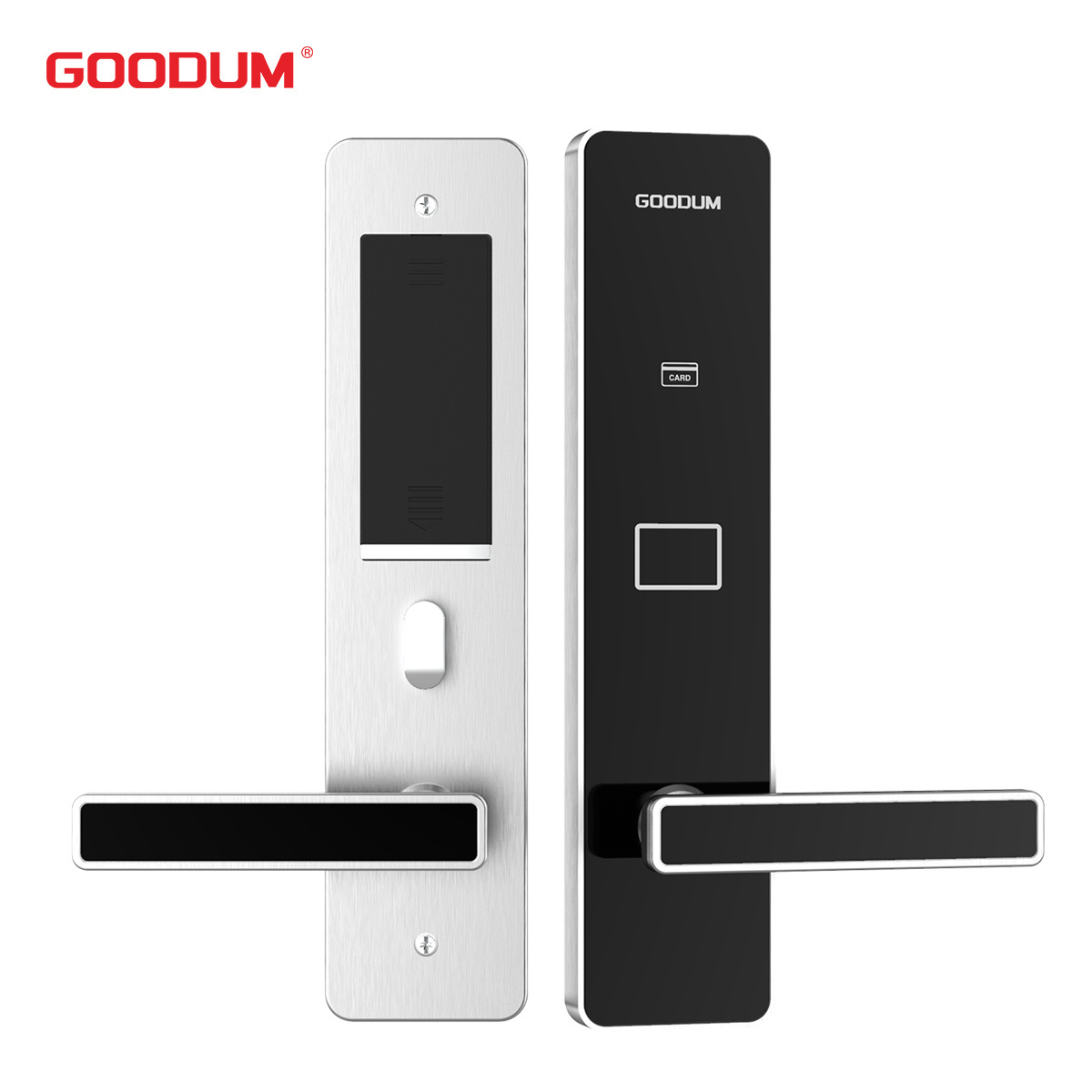 Goodum Electronic Hotel Card Swiping Smart Door Handle Lever Lock System with Software Key Card Lock for Hotels