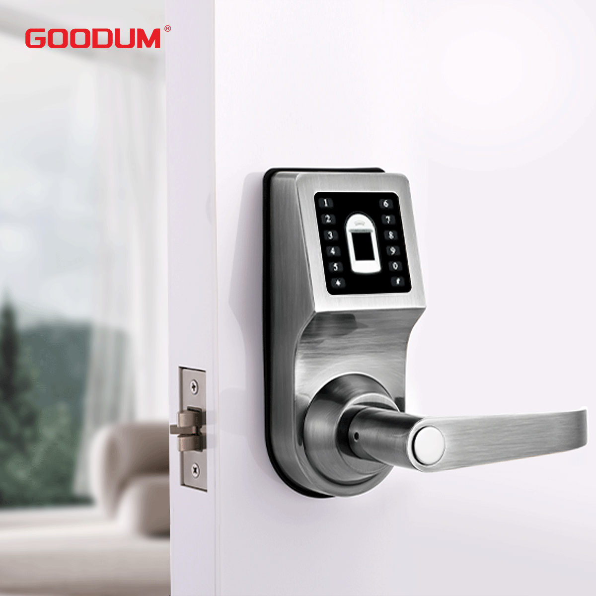 Goodum fingerprint combination biometric passcode keyless deadbolt smart door lock for bedroom