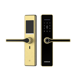 Goodum Biometric Fingerprint Scanner Handle Wifi Tuya TTlock Digital Self Locking Keyless Smart Door Lock Deadbolt