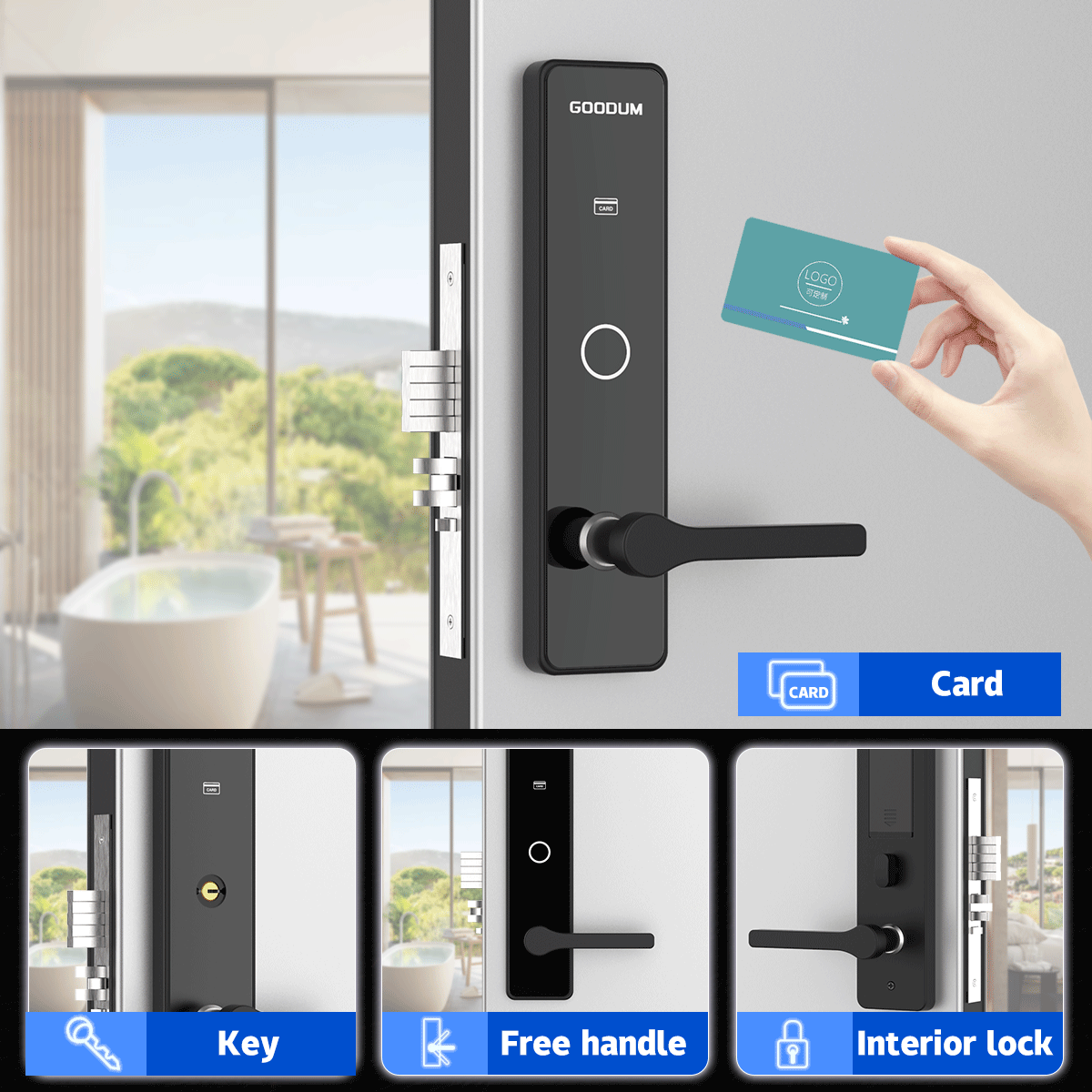 Goodum Biometric Smart Lock RFID Password Protected Wireless Drawer Lock for Enhanced Security