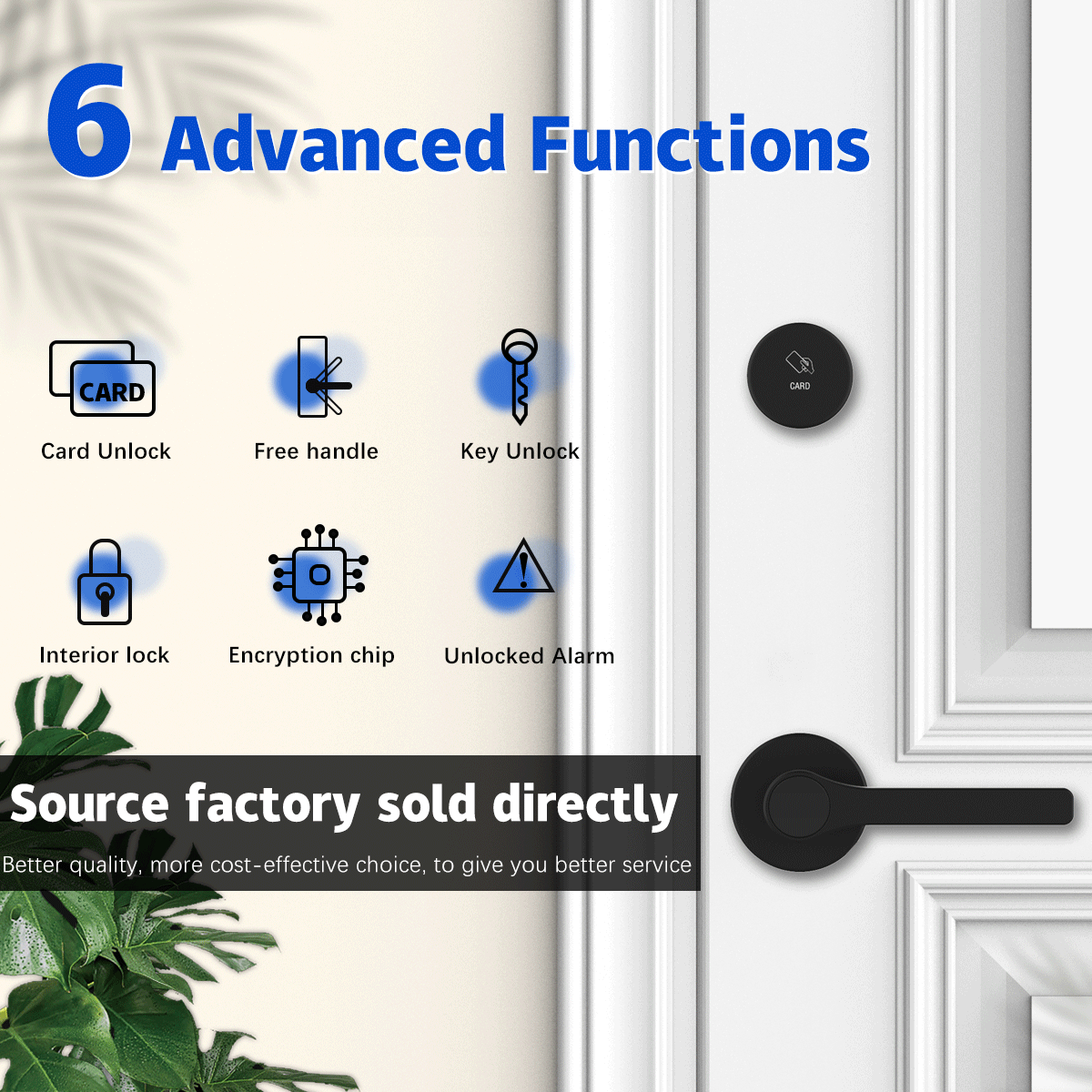 Goodum high quality security rfid card split hotel digital door locks system software