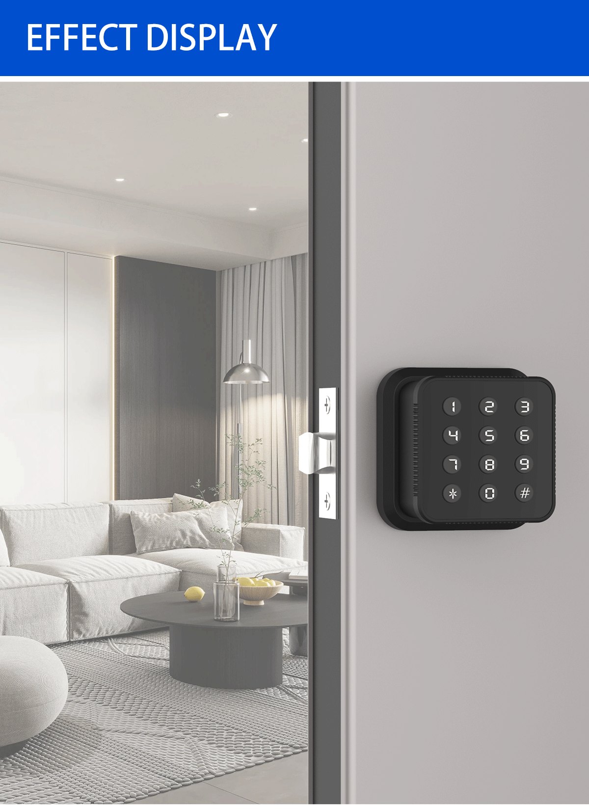 Goodum Tuya Smart Wood Door Lock Intelligent Fingerprint and Biometric Code Hotel-Style Keyless Handles with Cloud Data Storage