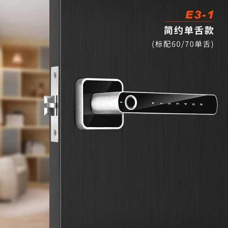 Single latch cylinder core mobile app smart lock with fingerprint password in goodum lock