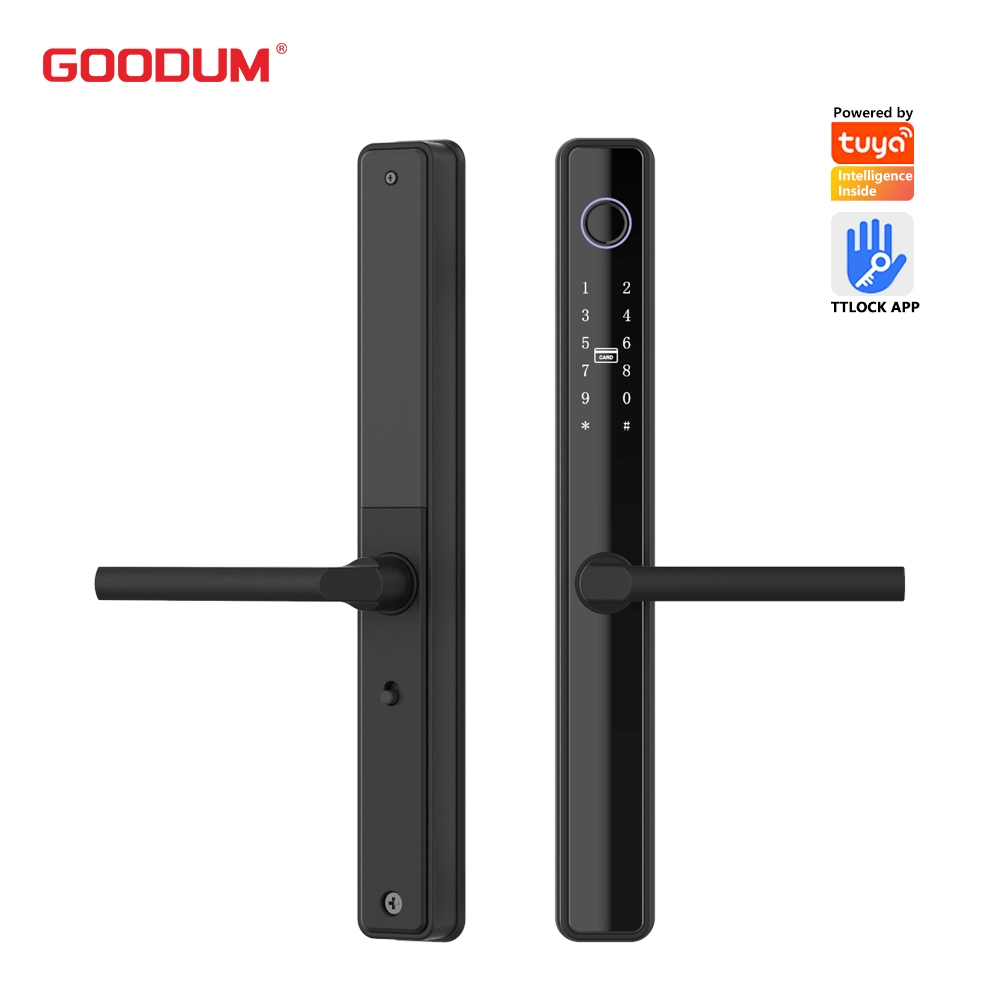 Goodum Cheap Digital Smart Locks Waterproof Biometric Fingerprint Scanner Door Locks Aluminum Sliding Door Lock