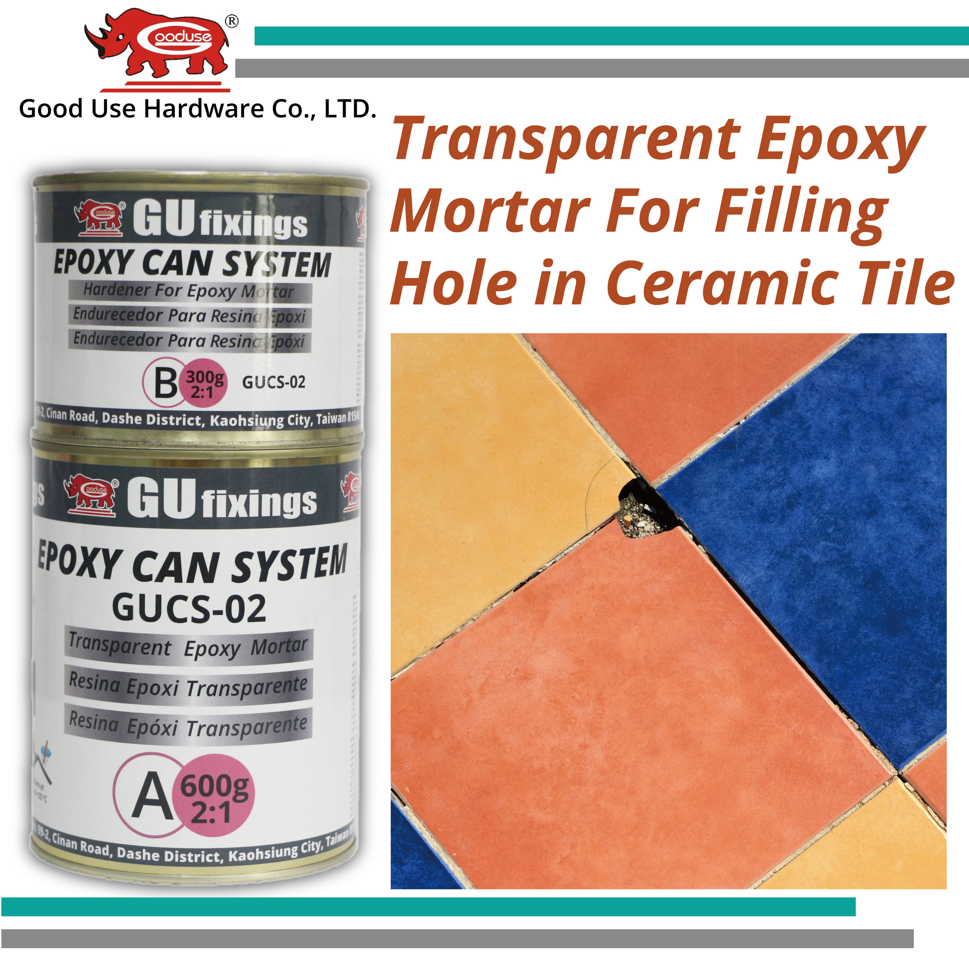 Repair cracked ceramic tiles clear ab epoxy glue adhesive