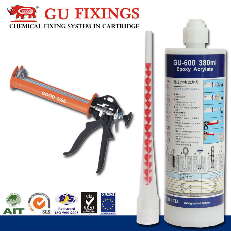 380ml caulking gun for coaxial chemical anchor cartridge gun