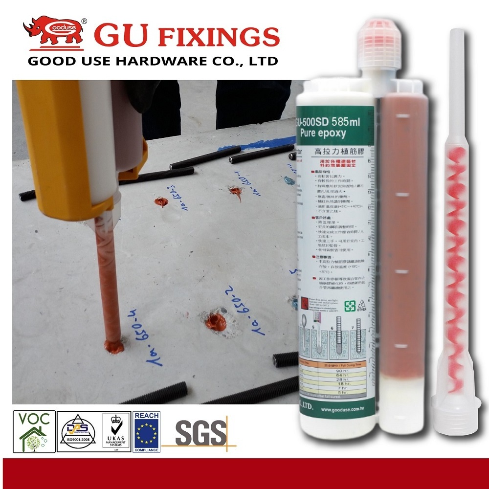 User friendly injection epoxy anchoring adhesive for fixing door frames