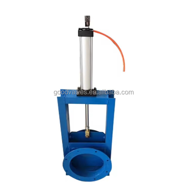 Pneumatic/Electric/ManualStainless steel/cast iron 3-sided sealed sliding gate valve   Sliding wall knife gate valve