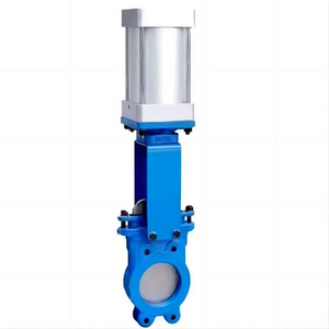 Pneumatic Operated Knife Gate Valve GGG50 WCB SS316 Pneumatic cylinder Air Control double flange lug Knife Gate Valve