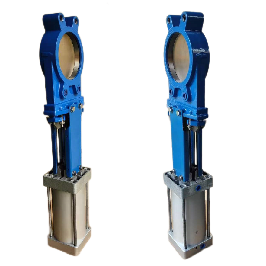 DIN PN10 DN100 Ductile Iron Industry Knife Gate Valve Parallel Slide Valves Pneumatic Knife Gate Valve