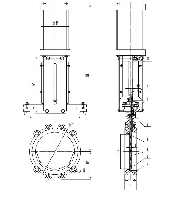 DIN PN10 DN100 Ductile Iron Industry Knife Gate Valve Parallel Slide Valves Pneumatic Knife Gate Valve