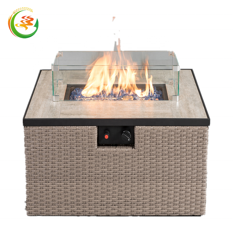 Hot Sale Outdoor New Design Square Cube Round Brazier Fire Pit Stainless Steel Fire Table Garden Fireplace Patio Gas Fire Pit