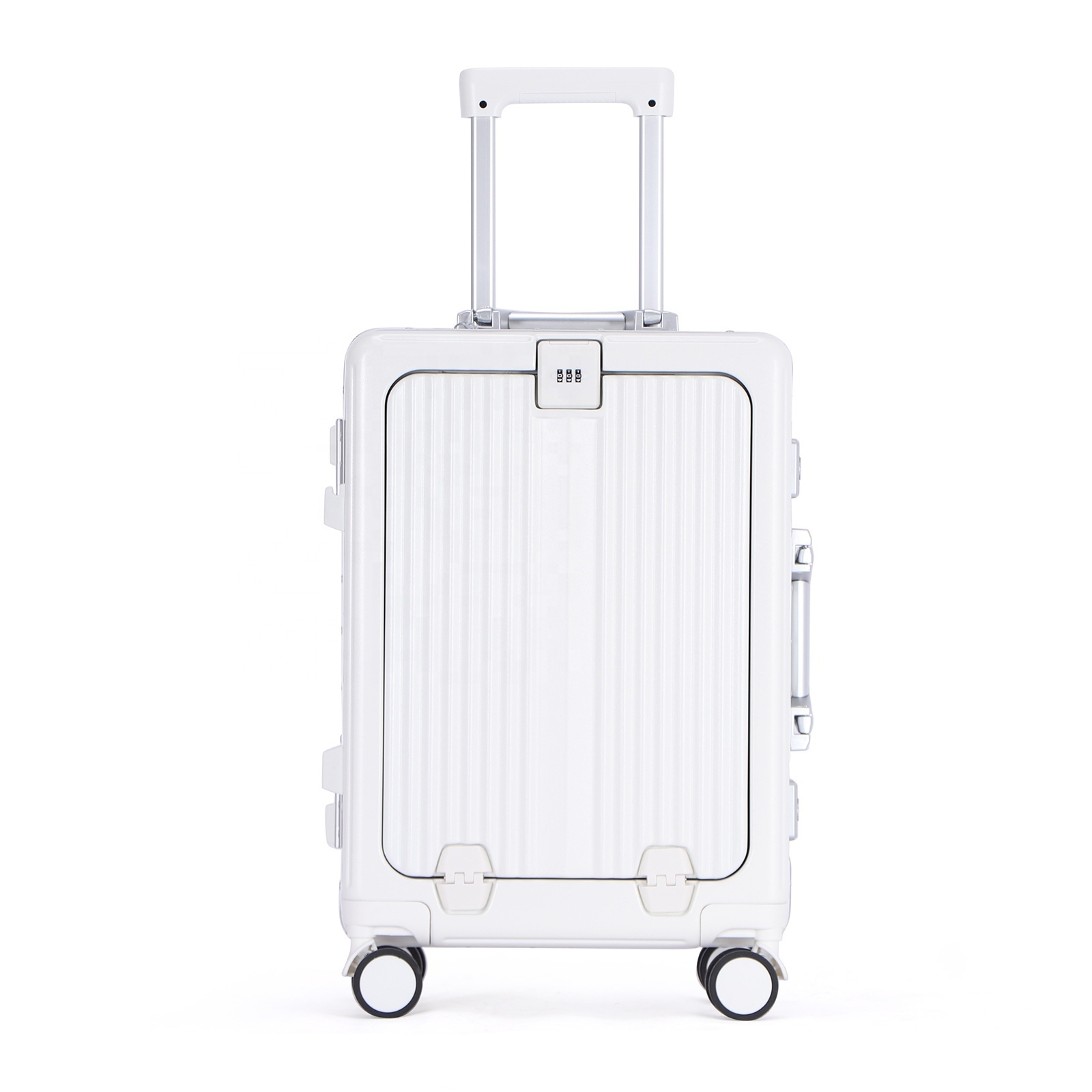 High-quality Silent Spinner 4 Wheels PC Hard Shell trolley Travel Bag Aluminum Frame Luggage with Cup Holder