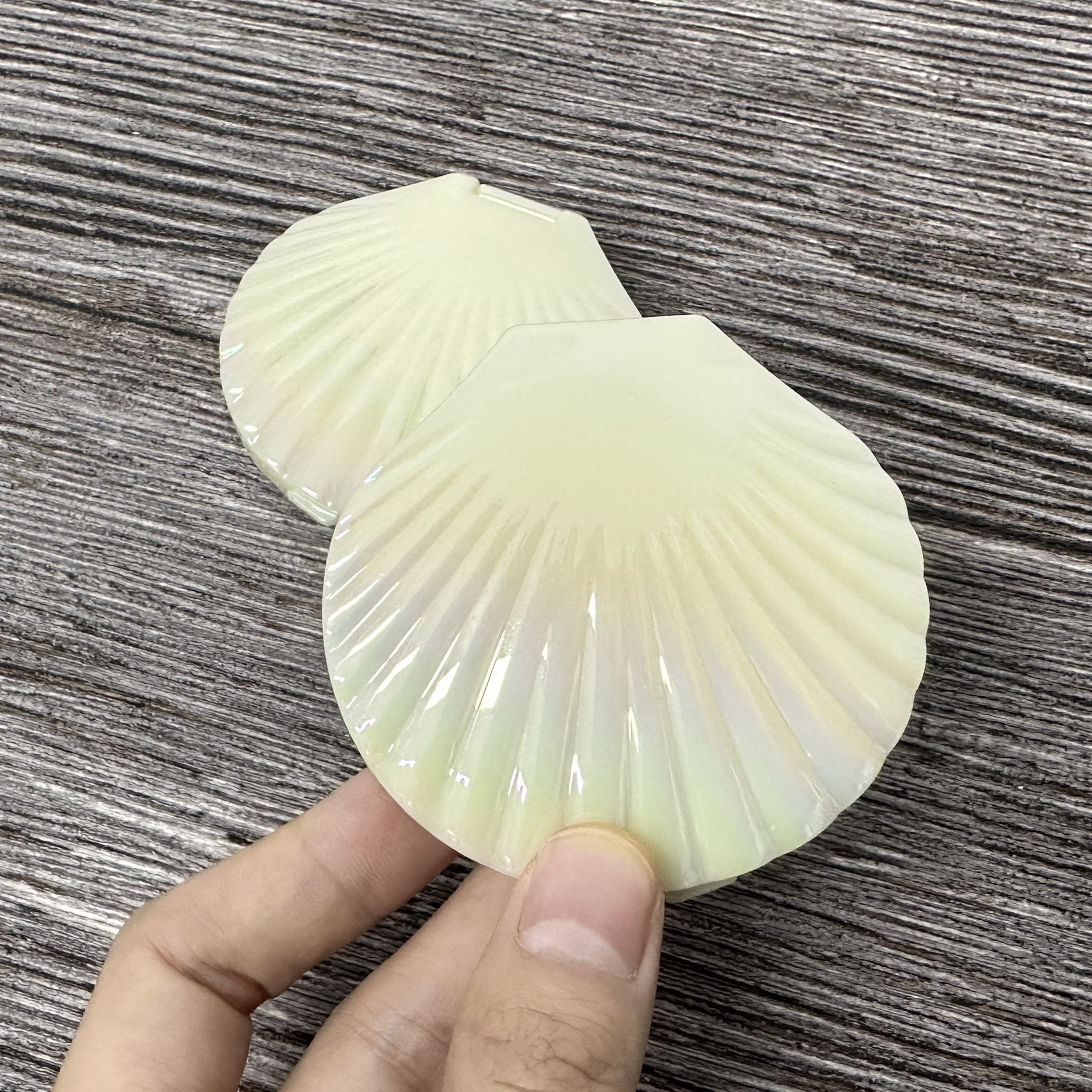 Pearl Lustrous Shell Shaped Double Sided Makeup Mirror, High Quality Nacreous Compact Mirror