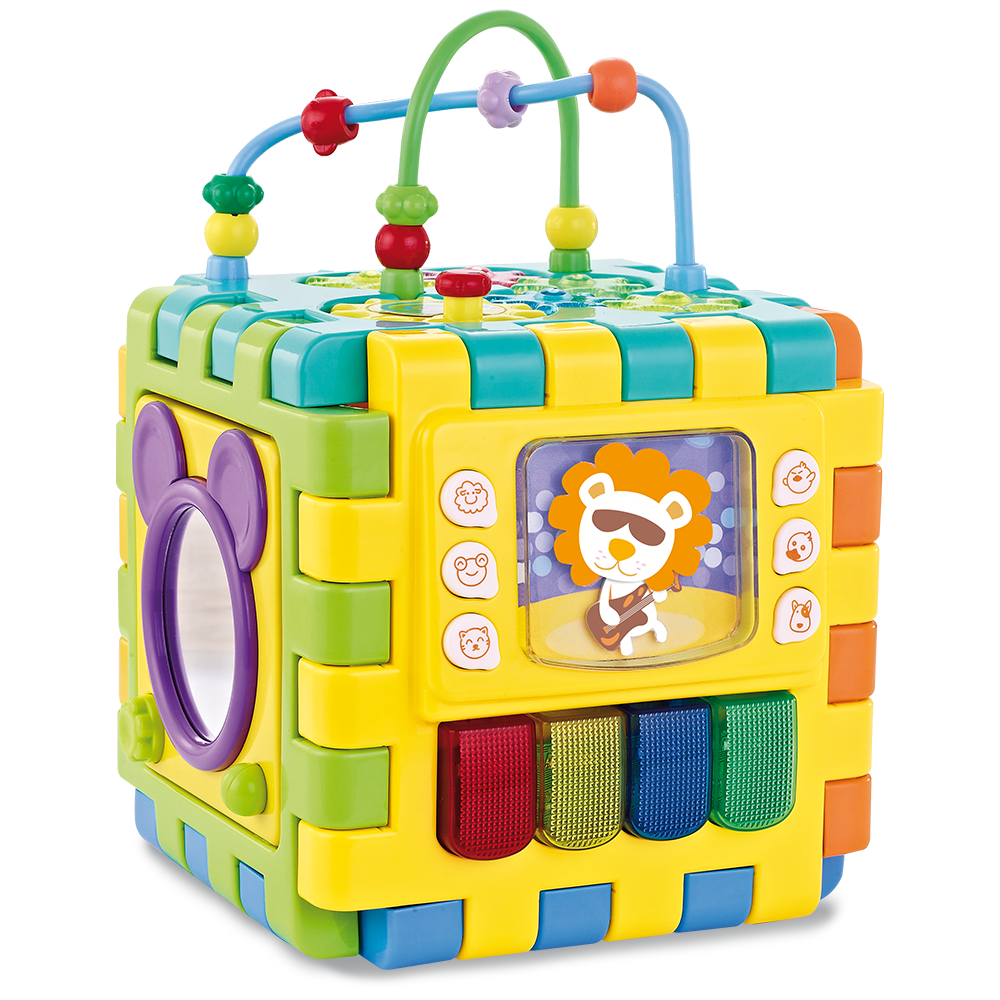 6 Sides Educational Toys Multifunction Colorful Musical Kid Baby Activity Cube Toy With Gears Game