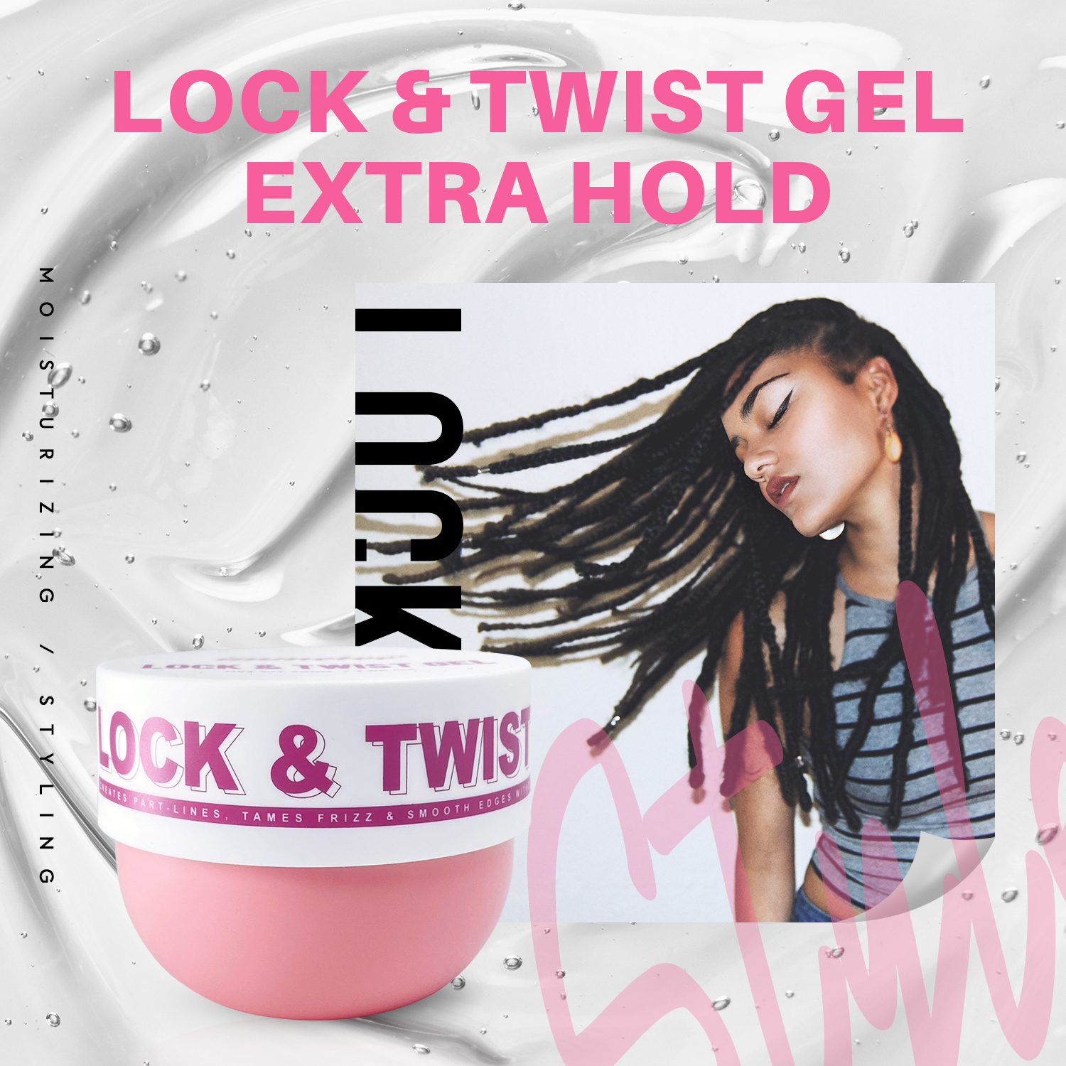 IMMETEE Braiding Gel Extra Hold All Day Firming Nourishing Loc Gel Private Label Custo locks Braid Gel Extreme Hold