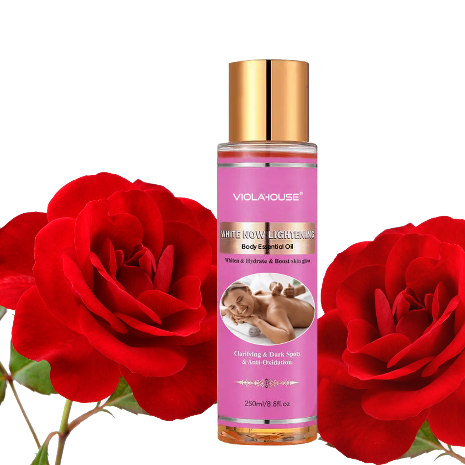 OEM/ODM Rose Whitening Oil Organic Rose Extract Deep Nourishing Brightening Private Label Body Rose Essential Oil