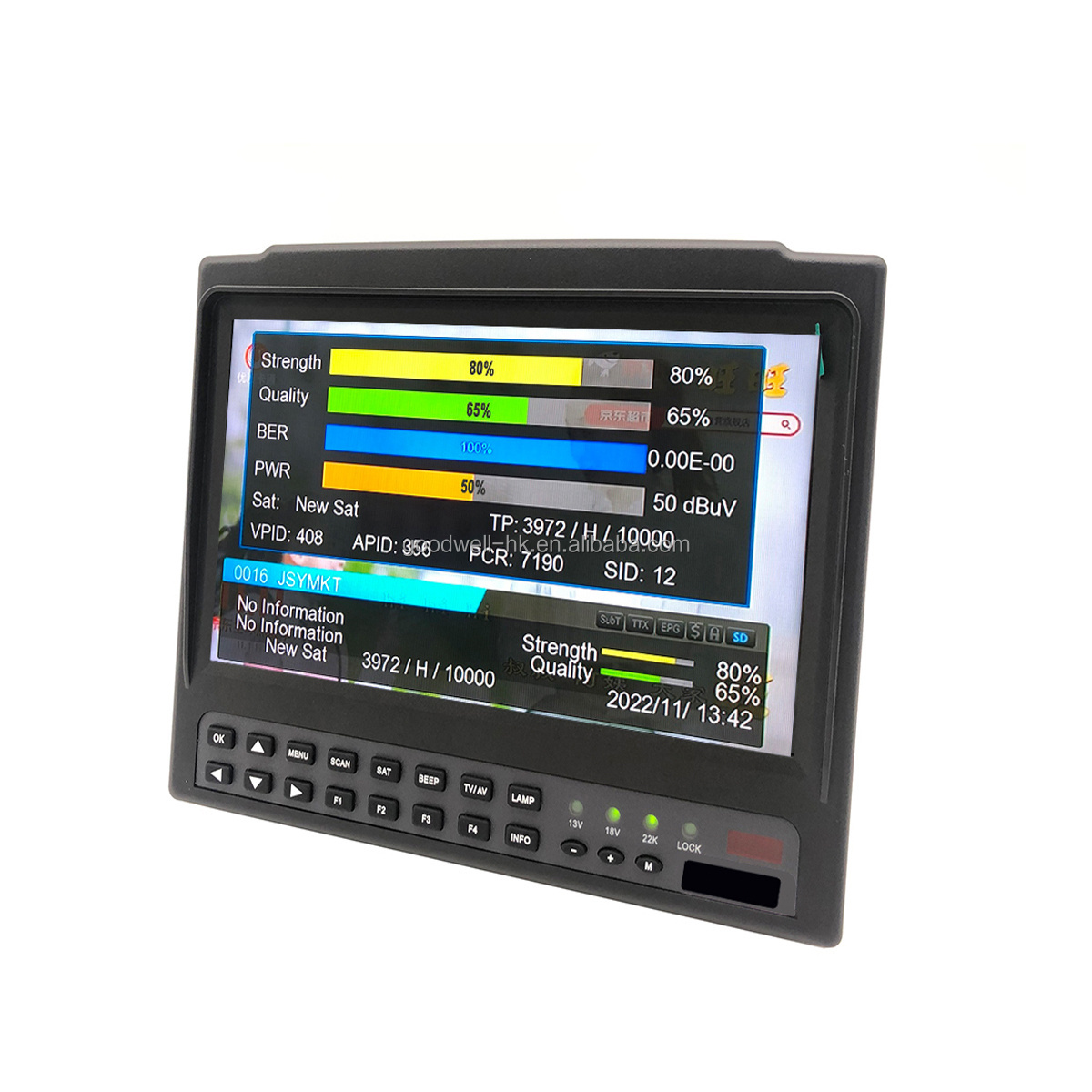 IPS panel 7 Inch Portable Satellite Finder Meter DVB-S2+CCTV+8MP AHD /CVI/TVI Receiver with  Spectrum Analyzer