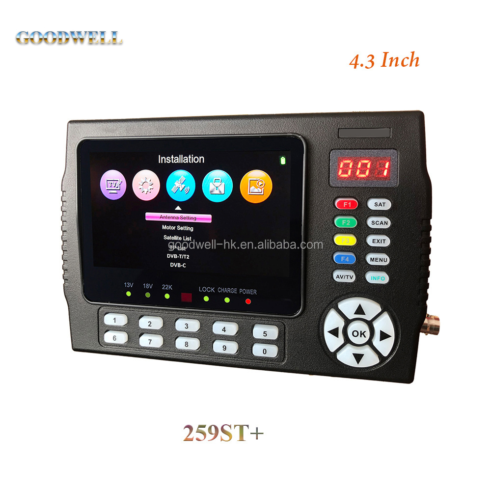 4.3 Inch Portable Satellite Finder Meter DVB-S2+CCTV+8MP AHD /CVI/TVI Receiver Spectrum Analyzer