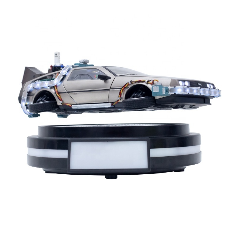 New Children Magnetic Levitation LED Metal Engineering Truck Pull Back Construction Vehicles Diecast Car Back To The Future Toy