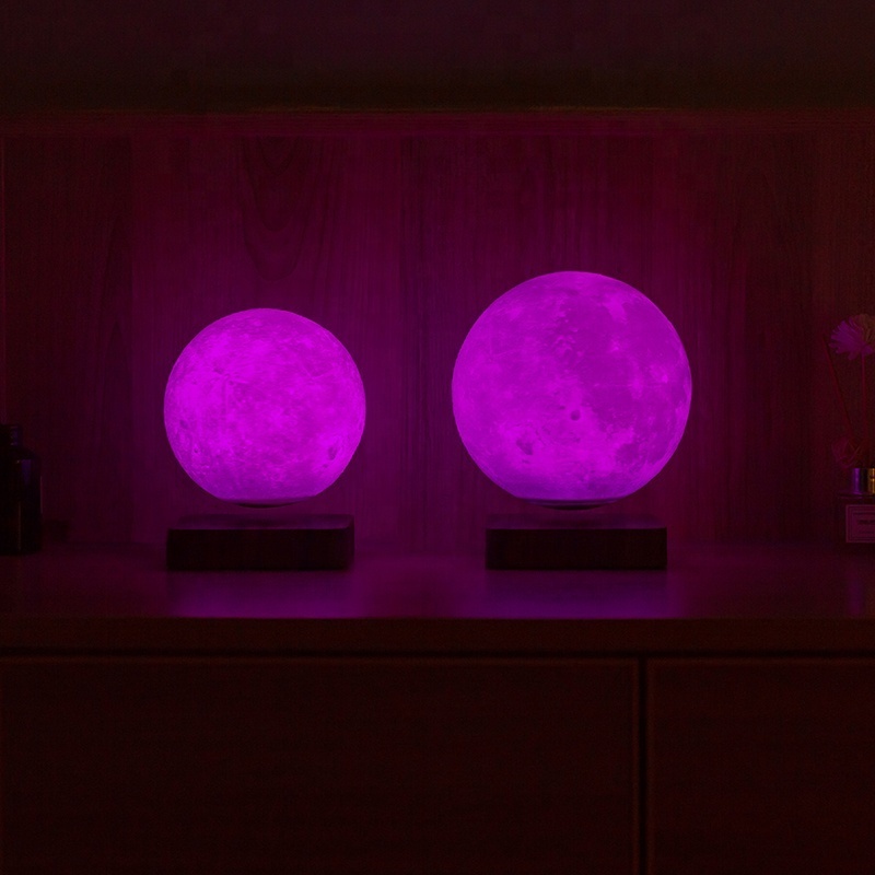 RGB 16 Color LED Starry Colorful single color LED Moon Light Remote touch control Magnetic Floating 3D Moon Bedroom Light